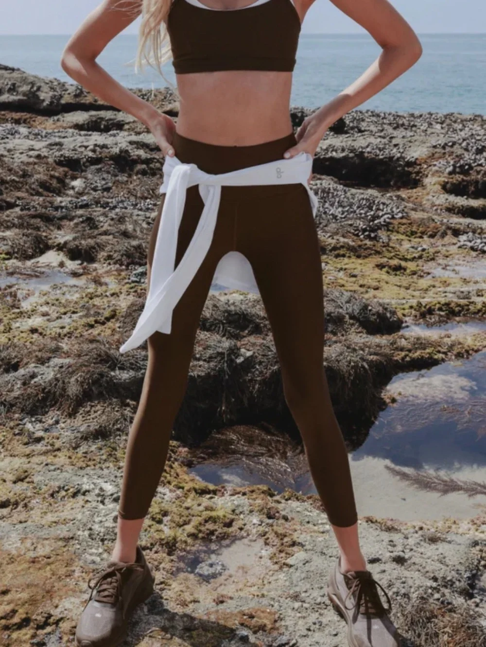 NEW ALO 7/8 High-Waist Airlift Legging Brown Color Size S
